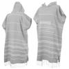 Beach Poncho with Hood, Personalized Turkish Towel Poncho, Handmade Beach Coverup, Customizable Unisex Surf Hoodie for Adult, Wetsuit Changing, Quick Dry Cotton, Lightweight, Sand Proof (Grey) view 1