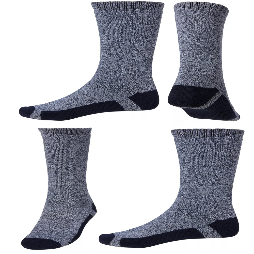 Alpine Design Performance Hiker Crew Socks - 4 Pack (US, Alpha, X-Large, Regular, Regular, Black)