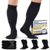 Pembrook Compression Socks for Men - 3 Pack | Graduated Compression Travel, Athletic, Work Socks | Support Socks for Men Black view 1