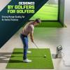 GoSports Golf Hitting Mat - PRO 5 x 4 ft - 15 mm Artificial Turf Training Mat for Indoor/Outdoor Swing Practice, Includes 3 Rubber Tees view 2