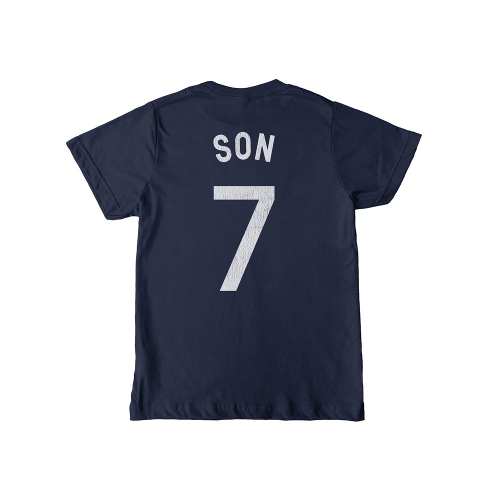 1863FC Youth Tottenham Hotspur Kids Son Heung-min Cotton T-Shirt - Navy Youth Size (US, Alpha, Medium, Regular, Regular, Navy)