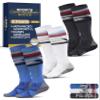 Pembrook 3 Pairs Compression Socks 20-30 mmHg for Travel, Women Compression Socks for Flying, Line Patterns view 1
