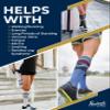 Pembrook 3 Pairs Compression Socks 20-30 mmHg for Travel, Women Compression Socks for Flying, Line Patterns view 4