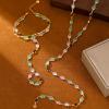 SHANG JIURUI Chic Beaded Lariat Necklace in Vibrant Green - Elegant Long Y-Necklace with Adjustable Length - Perfect for Layering - Fashion Forward Accessory view 4