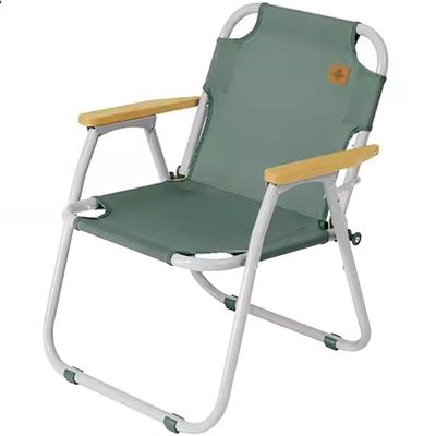 Camping Chair Outdoor Classic Leisure Camp Chair, Portable Folding Stable Beach Chair with Armrests, Load-Bearing 120kg/264.6lbs(Green)