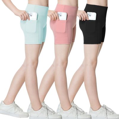 B&GCozy Girls 3 Pack Volleyball Shorts with Pocket Medium
