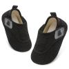 BARERUN Toddler & Boy's Warm Fuzzy Kids Slippers - Cozy Slip-on House Shoes With Non-Slip Rubber Sole - Soft, Lightweight Walking Shoes - Indoor/Outdoor - Black - 12-18 Months view 1