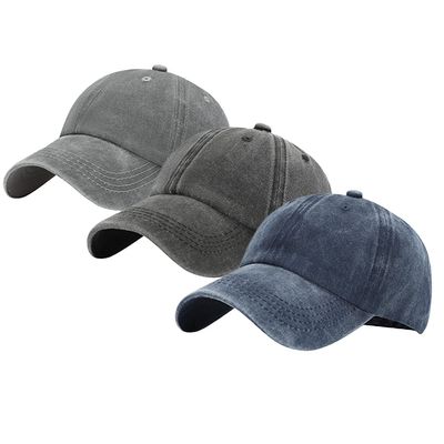 3Pack Hats for Men Classic Adjustable Strapback Washed Cotton Dad Hats Baseball Caps for Men and Women