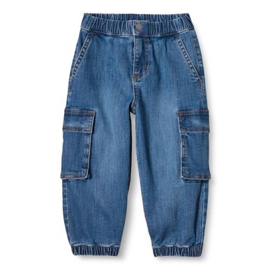 Amazon Essentials Boys' Stretch Denim Cargo Jean, Indigo, Medium