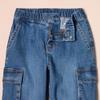 Amazon Essentials Boys' Stretch Denim Cargo Jean, Indigo, Medium view 4