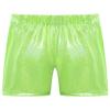 Lorilida Girls Kids Dance Athletic Shorts Sparkle Metallic Glitter Tumbling Bottoms for Workout Fitness Gymnastics Fluorescent Green 5-6 Years view 2