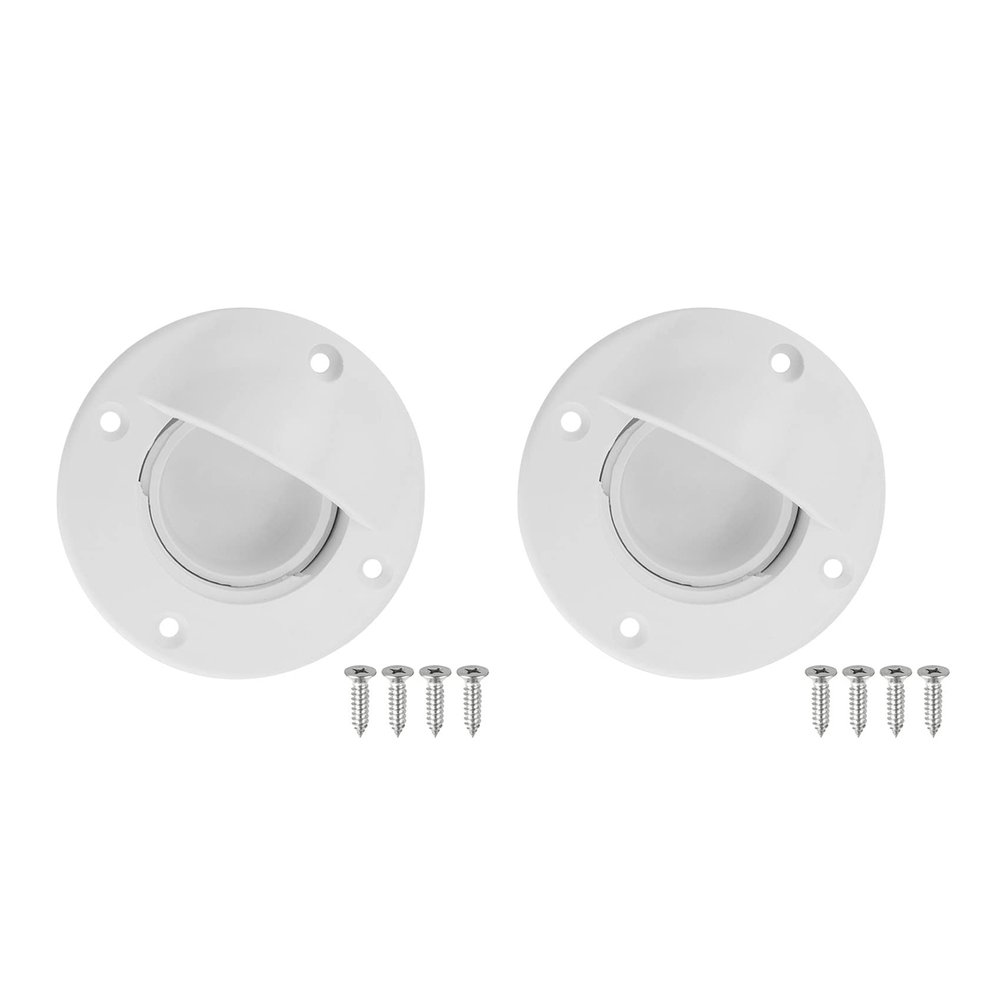 Beuiouer Universal White Nylon Marine Boat Transom Deck Mount Drain Scupper Valve Screw Cap Bung Stopper Replacement Accessories