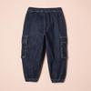 Amazon Essentials Boys' Stretch Denim Cargo Jean, Dark Wash, XX-Large view 3