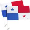 Breeze Decor Copa America 2024 Panama Car Flag 2 PCS Pack Bandera Para Carros De Panamanian Window Clip Sports Fan Gifts World Cup Football Poster Pole Mount League, Patriotic Decorations Made in USA view 1