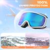 OutdoorMaster Kids Ski Goggles OTG Snowboard Goggles with 100% UV Protection Kids Snow Goggles for Boys Girls Toddler(WhiteFrame Vlt 18.3%+Revo IceBlue Lens) view 2