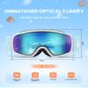 OutdoorMaster Kids Ski Goggles OTG Snowboard Goggles with 100% UV Protection Kids Snow Goggles for Boys Girls Toddler(WhiteFrame Vlt 18.3%+Revo IceBlue Lens) view 3