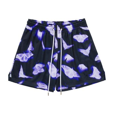 DIOTSR Mens Graphic Shorts Althletic Running Basketball Shorts Cool Streetwear Designer Shorts Drawstring (02 Butterfly Black,X-Large)