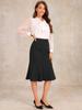Allegra K Ruffle Hem Pencil Skirt for Women's Mermaid High Waist Business Elegant Casual Midi Skirts Small Black view 3