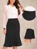Allegra K Ruffle Hem Pencil Skirt for Women's Mermaid High Waist Business Elegant Casual Midi Skirts Small Black view 4