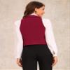 Allegra K Notched Lapel Waistcoat Vest for Women's Double Breasted V Neck Sleeveless Workwear Suit Vests X-Large Burgundy view 3