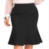 Allegra K Ruffle Hem Pencil Skirt for Women's Mermaid High Waist Business Elegant Casual Midi Skirts X-Small Black view 1