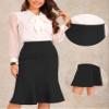 Allegra K Ruffle Hem Pencil Skirt for Women's Mermaid High Waist Business Elegant Casual Midi Skirts X-Small Black view 4