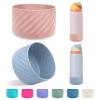 2Pcs Silicone Boot Base Sleeve for Owala Water Bottle FreeSip Twist and Flip Protective Silicone Bottom Bumper for Owala Flask Water Bottle Accessories BPA Free