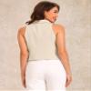 Allegra K Notched Lapel Waistcoat Vest for Women's Double Breasted V Neck Sleeveless Workwear Suit Vests X-Small Apricot view 3