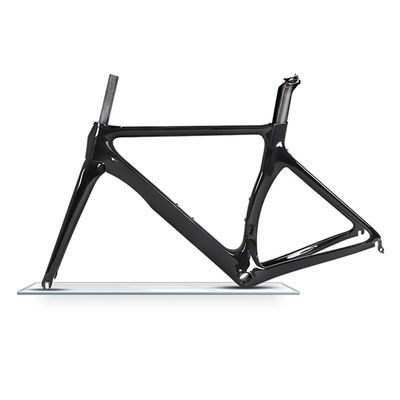 46CM/48CM/50CM/52CM/54CM Carbon Fiber Road Bike Frameset with Fork C Brake QR 100/130mm Internal Routing Racing Bicycle Frame (Color : Gloss Black, Size : 48cm)