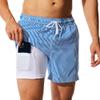NIMENJOJA Mens 5" Swim Trunks with Compression Liner Stretch Board Shorts Quick Dry Zipper Pockets Beach Shorts view 1
