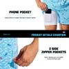 NIMENJOJA Mens 5" Swim Trunks with Compression Liner Stretch Board Shorts Quick Dry Zipper Pockets Beach Shorts Blue Shark view 3