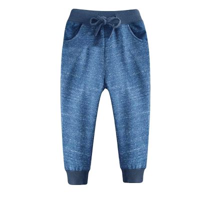 NineFit Basics Toddler Baby Cartoon Car Printing Drawstring Athletic Pants Boy's Cotton Jogger Sweatpants Casual (Dark Blue, 5-6 Years)