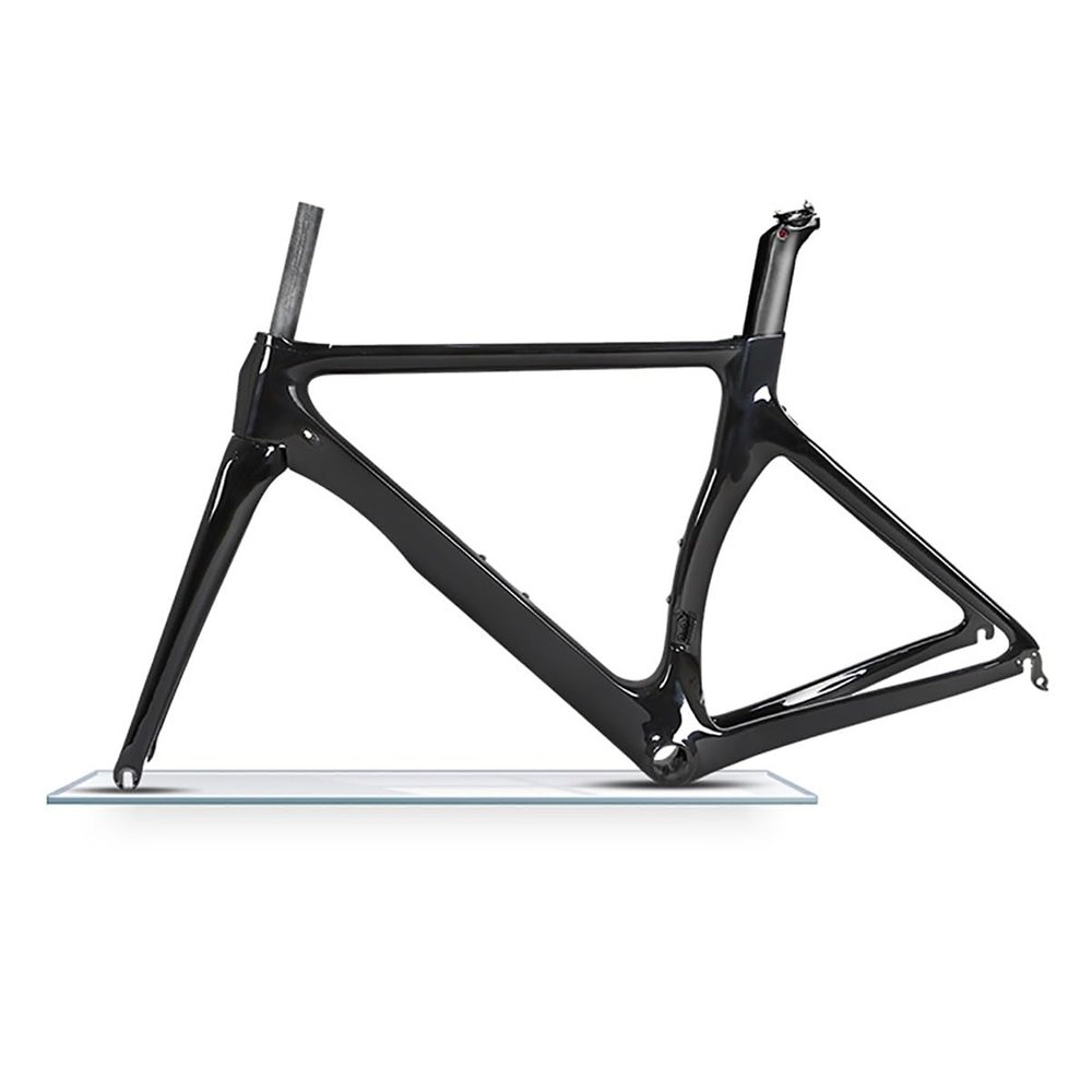 46CM/48CM/50CM/52CM/54CM Carbon Fiber Road Bike Frameset with Fork C Brake QR 100/130mm Internal Routing Racing Bicycle Frame (Color : Gloss Black, Size : 50cm)