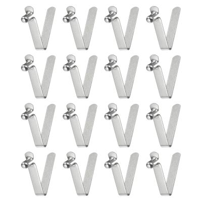 HARFINGTON 16pcs Single Button Kayak Paddle Snap Spring Clip 5x8.5x30mm 65Mn Spring Steel V-Shaped Hollow Lift Telescopic Locking Tube Pole Clips for Tent Umbrella Camping