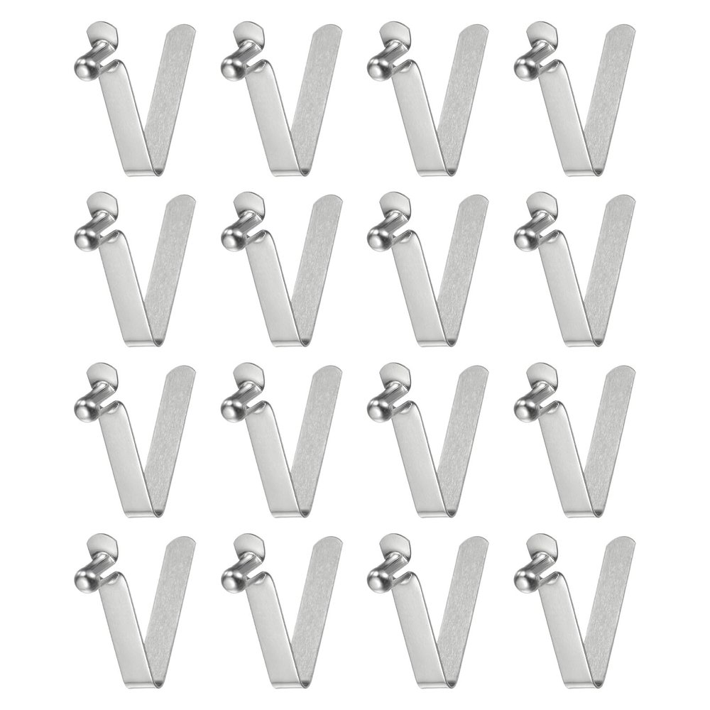 HARFINGTON 16pcs Single Button Kayak Paddle Snap Spring Clip 5x8.5x30mm 65Mn Spring Steel V-Shaped Hollow Lift Telescopic Locking Tube Pole Clips for Tent Umbrella Camping