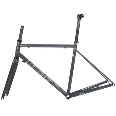Cr-Mo Steel Road Bike Frameset with Carbon Fork 44/47/50/53/56cm C Brake Frame for 700C Wheels Quick Release F100mm R130MM Bicycle Frame BSA68mm (Color : Gray A, Size : 56cm)