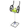 2 in 1 Tennis Ball Picker, 55 Large Capacity Stainless Steel Balls Receiver Pick Up Rollers Tool, Tennis Ball Automatic Collector, Tennis Ball Retriever Basket Roller Hopper, for Schools, Clubs view 1