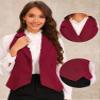 Allegra K Notched Lapel Waistcoat Vest for Women's Double Breasted V Neck Sleeveless Workwear Suit Vests X-Small Burgundy view 2