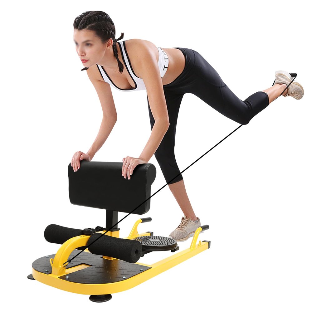 Multifunction Deep Squat Bench, Home Gym Workout Station, Adjustable Leg Exercise Machine for Belt Squats, Super Stretching, Sit-up, Push-up, Up to 220lbs, Size:37*17.32*19.68 in