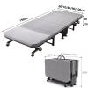 Rollaway Bed with Mattress for Adults, Portable Foldable Bed with Sponge Mats and Strong Sturdy Frame Space Saving Fold Up Bed with Universal Wheel, No Assembly Required(190 * 90 * 30cm) view 2