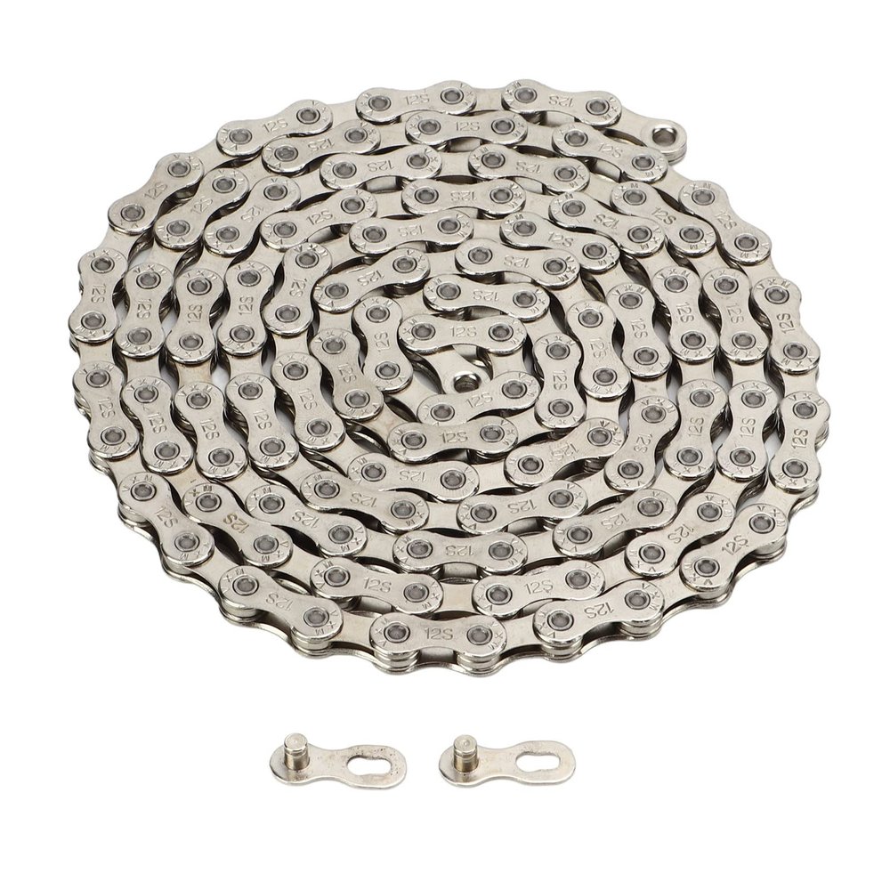 12 Speed Bike Chain,High Rigidity Sensitive Impact Resistance Carbon Steel Bike Chain,Bike Variable Speed Chain with Hook and Loopfor Road Mountain Bike
