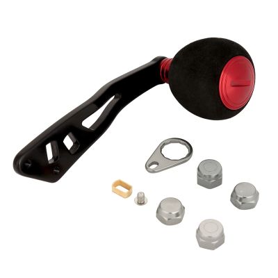 Denash Fishing Reel Handle, Metal Construction, Easy Installation, 3 Colors for Choices, Suitable for Low Reels with 5 x 8mm Mounting Hole, Replacement Parts (Black Red)