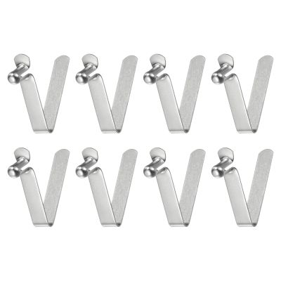 HARFINGTON 8pcs Single Button Kayak Paddle Snap Spring Clip 5x8.5x30mm 65Mn Spring Steel V-Shaped Hollow Lift Telescopic Locking Tube Pole Clips for Tent Umbrella Camping