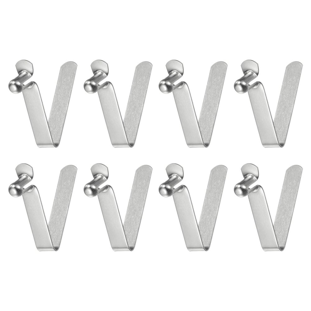 HARFINGTON 8pcs Single Button Kayak Paddle Snap Spring Clip 5x8.5x30mm 65Mn Spring Steel V-Shaped Hollow Lift Telescopic Locking Tube Pole Clips for Tent Umbrella Camping