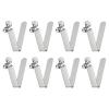 HARFINGTON 8pcs Single Button Kayak Paddle Snap Spring Clip 5x8.5x30mm 65Mn Spring Steel V-Shaped Hollow Lift Telescopic Locking Tube Pole Clips for Tent Umbrella Camping view 1