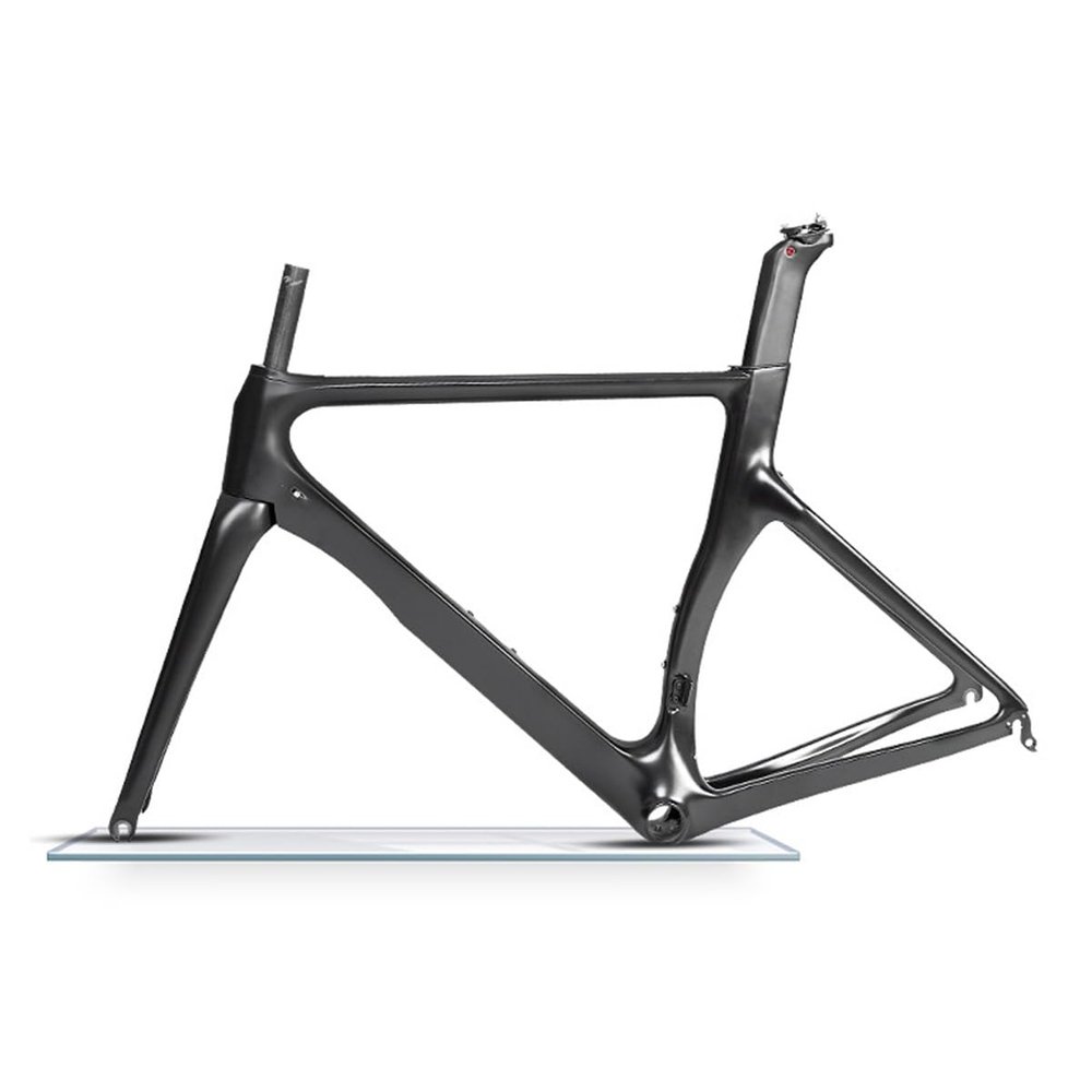 46CM/48CM/50CM/52CM/54CM Carbon Fiber Road Bike Frameset with Fork C Brake QR 100/130mm Internal Routing Racing Bicycle Frame (Color : Matte Black, Size : 50cm)