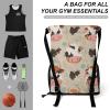 VFKLT Cow Print Drawstring Backpack Lightweight Gym Bag for Men Women Sports Backpack String Bags for Hiking view 3
