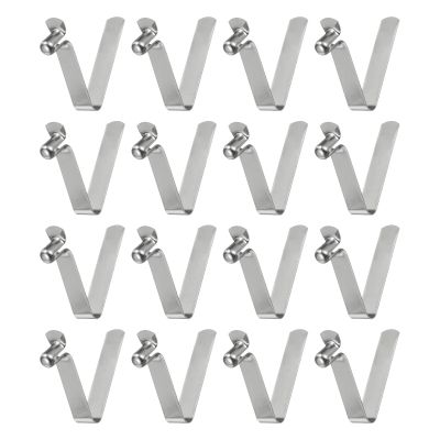 HARFINGTON 16pcs Single Button Kayak Paddle Snap Spring Clip 5.5x8.5x34mm 65Mn Spring Steel V-Shaped Hollow Lift Telescopic Locking Tube Pole Clips for Tent Umbrella Camping