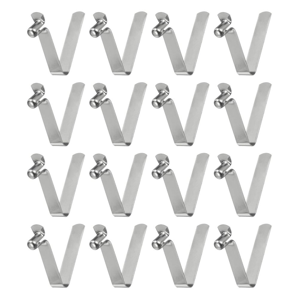 HARFINGTON 16pcs Single Button Kayak Paddle Snap Spring Clip 5.5x8.5x34mm 65Mn Spring Steel V-Shaped Hollow Lift Telescopic Locking Tube Pole Clips for Tent Umbrella Camping