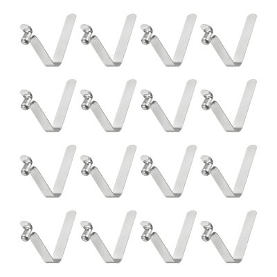 HARFINGTON 16pcs Single Button Kayak Paddle Snap Spring Clip 5x7.5x37mm 65Mn Spring Steel V-Shaped Hollow Lift Telescopic Locking Tube Pole Clips for Tent Umbrella Camping